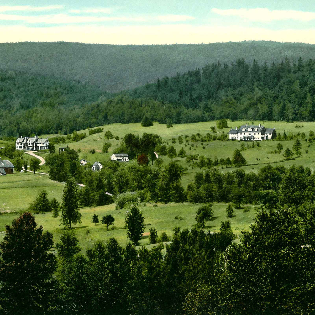 Overlooking Golf Links, Lenox, Massachusetts in 1906 Vintage Print (7 Sizes)