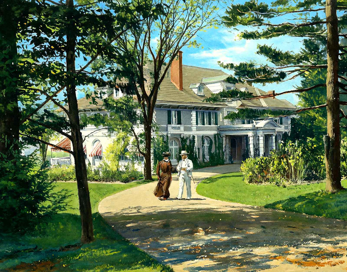 "Spring Lawn" Residence of Je Alexandre, Lenox, MA in 1906 Art Print (7 Sizes)