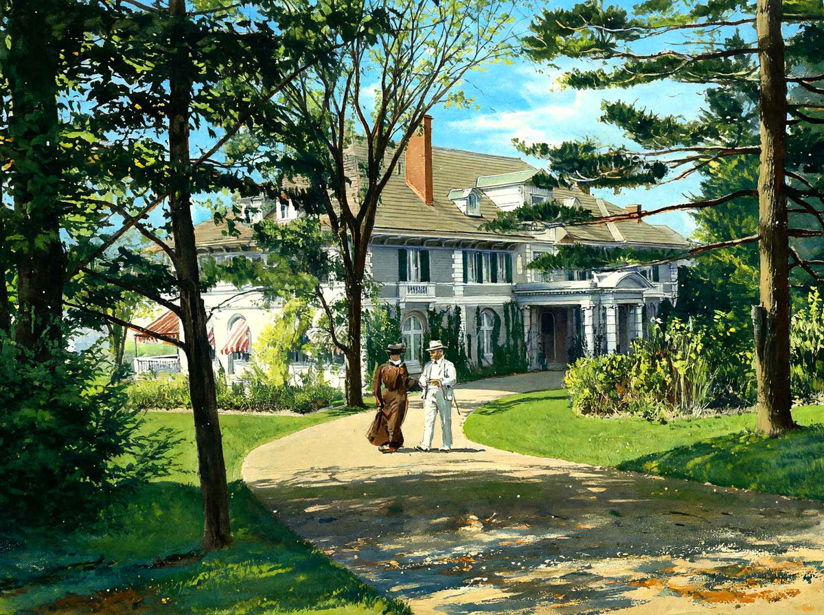 "Spring Lawn" Residence of Je Alexandre, Lenox, MA in 1906 Art Print (7 Sizes)