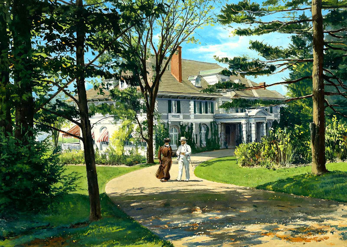 "Spring Lawn" Residence of Je Alexandre, Lenox, MA in 1906 Art Print (7 Sizes)