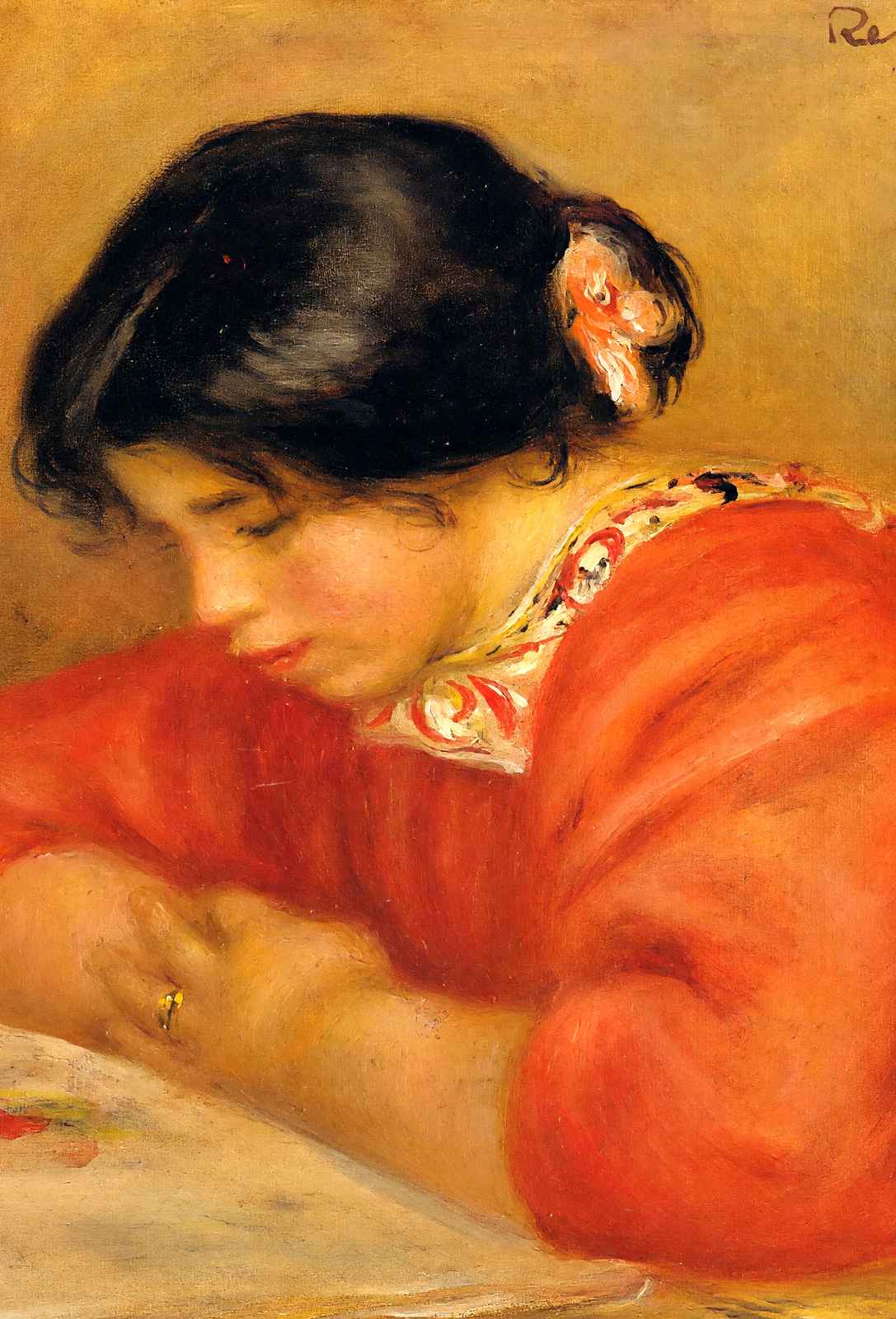 Leontine Reading 1909 Painting by Pierre-Auguste Renoir Art Print (6 Sizes)