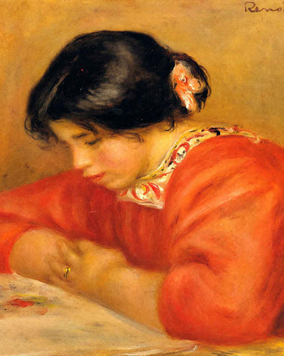 Leontine Reading art print by Pierre-Auguste Renoir (1909)