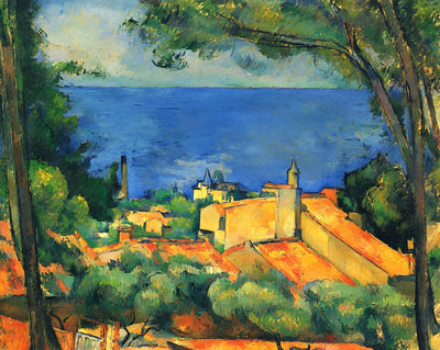 L'Estaque with Red Roofs art print by Paul Cezanne (1885)
