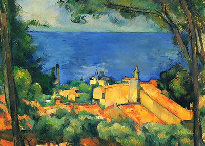 L'Estaque with Red Roofs Art Print 1885 Painting by Paul Cezanne (6 Sizes)