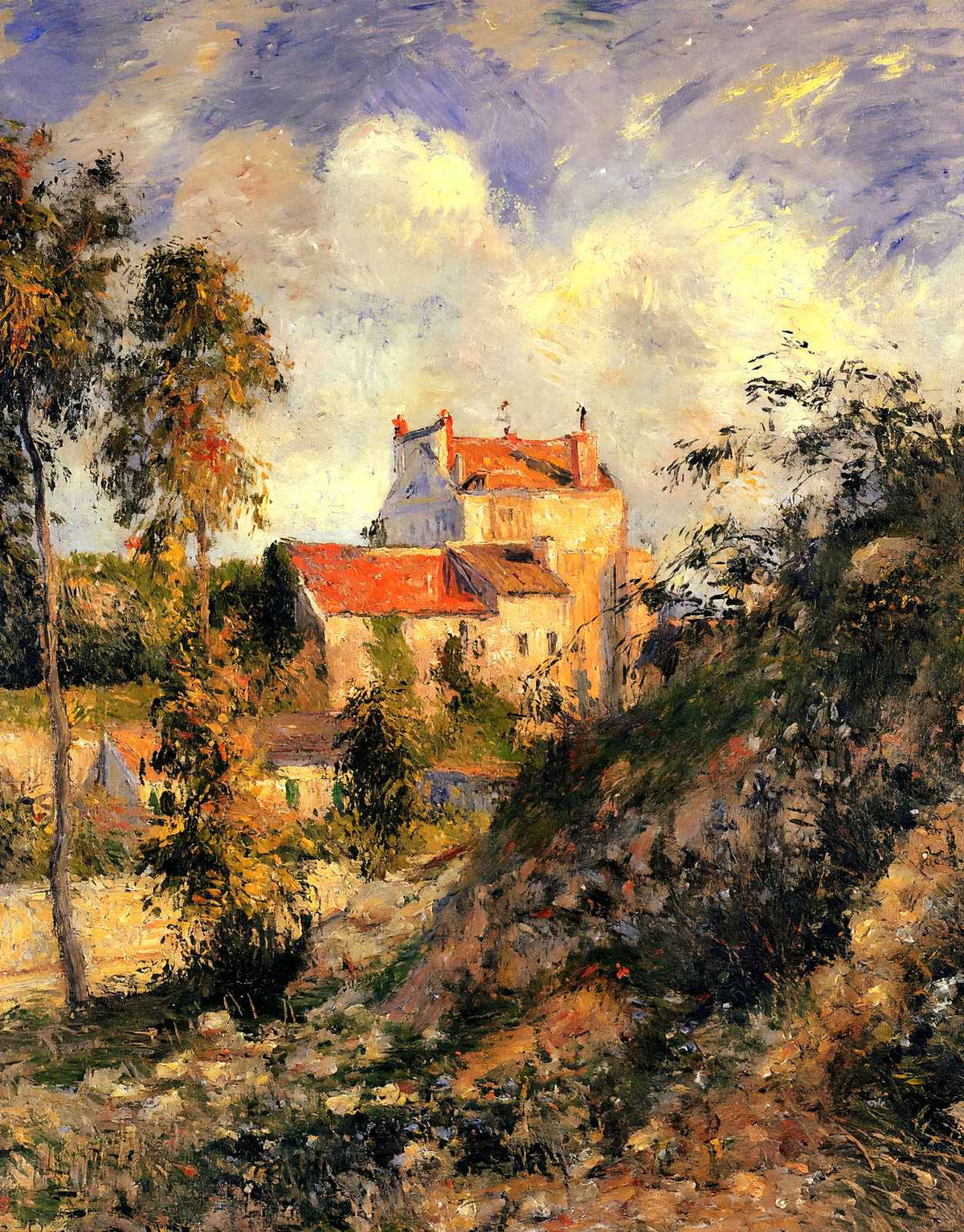 Les Mathurins, Pontoise 1877 Painting by Camille Pissarro Art Print (6 Sizes)