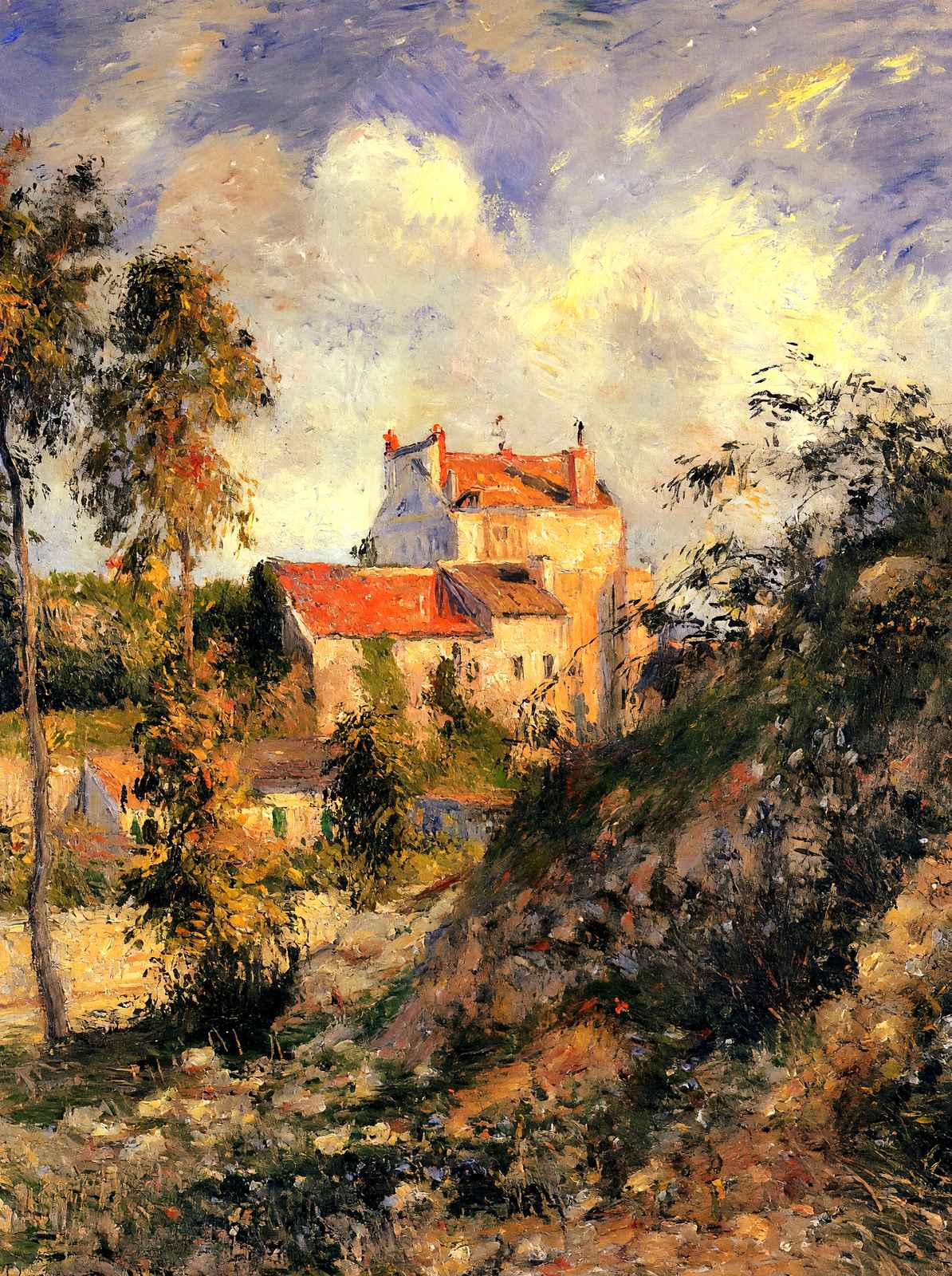 Les Mathurins, Pontoise 1877 Painting by Camille Pissarro Art Print (6 Sizes)