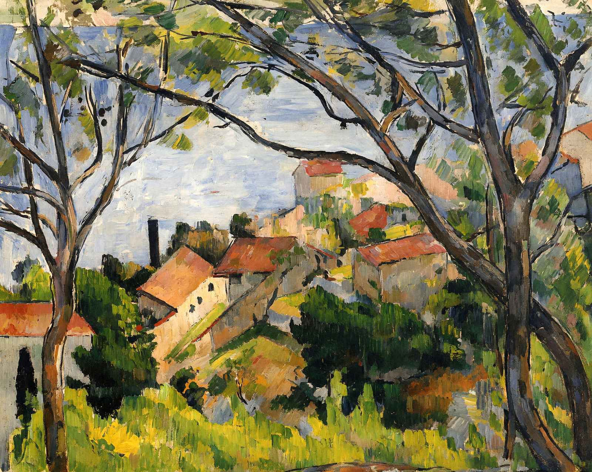 L'Estaque. View Through the Trees fine art print by Paul Cezanne (1879)