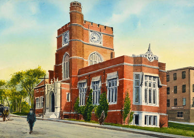 The Library Nashua NH in 1906 Art Print (7 Sizes) - Restored