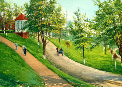 Libby Hill Park Richmond VA in 1906 Painting Print (7 Sizes) - Enhanced