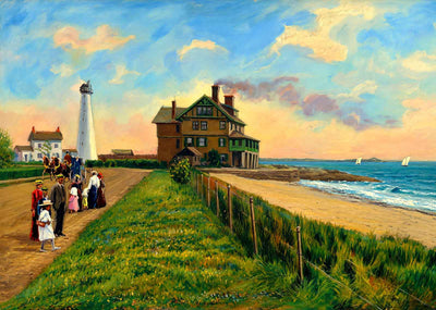Lighthouse New London CT in 1905 Art Print (7 Sizes) - High Quality