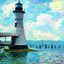 Lighthouse on Lake Pontchartrain New Orleans in 1905 Art Print (7 Sizes)