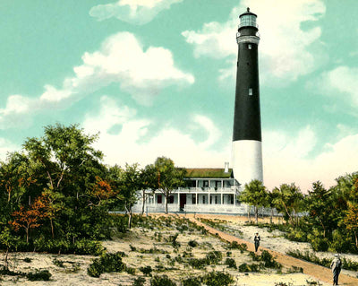 The Lighthouse in Pensacola in 1904 vintage print