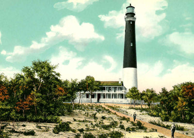 The Lighthouse Pensacola FL in 1904 Vintage Print (7 Sizes) - Premium Print