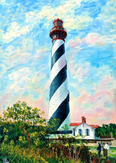 Lighthouse on Anastasia Island FL in 1908 Art Print (7 Sizes) - Archival Paper