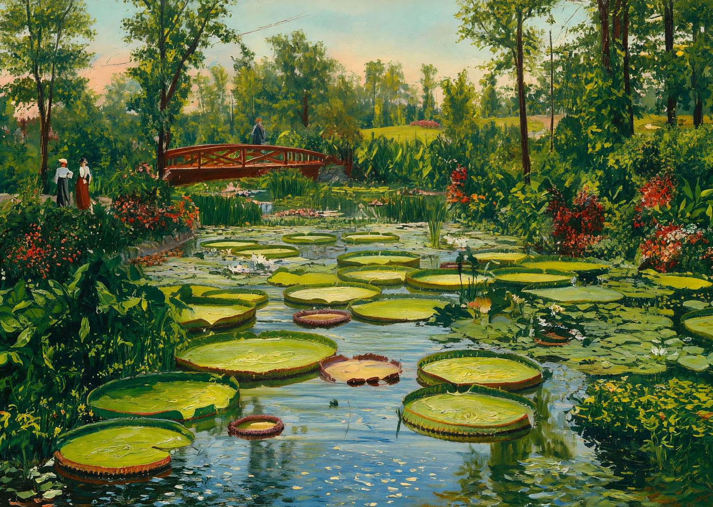 Lily Pond Como Park St Paul in 1906 Art Print (7 Sizes) - Retouched