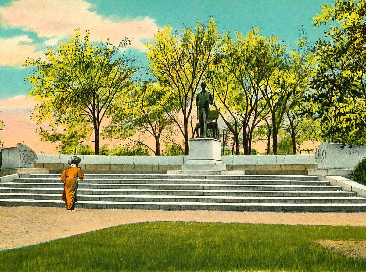 Lincoln Monument Lincoln Park Chicago in 1905 Vintage Print (7 Sizes)