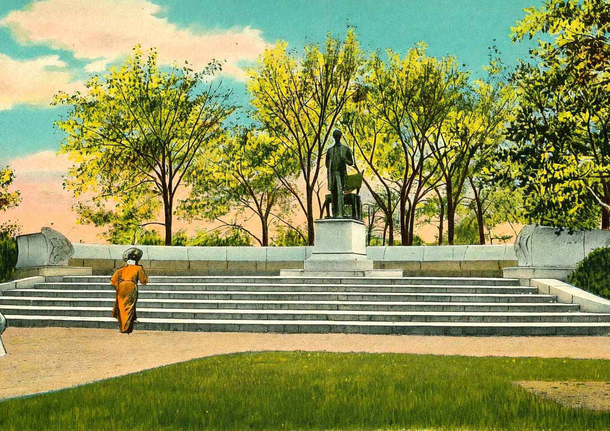 Lincoln Monument Lincoln Park Chicago in 1905 Vintage Print (7 Sizes)