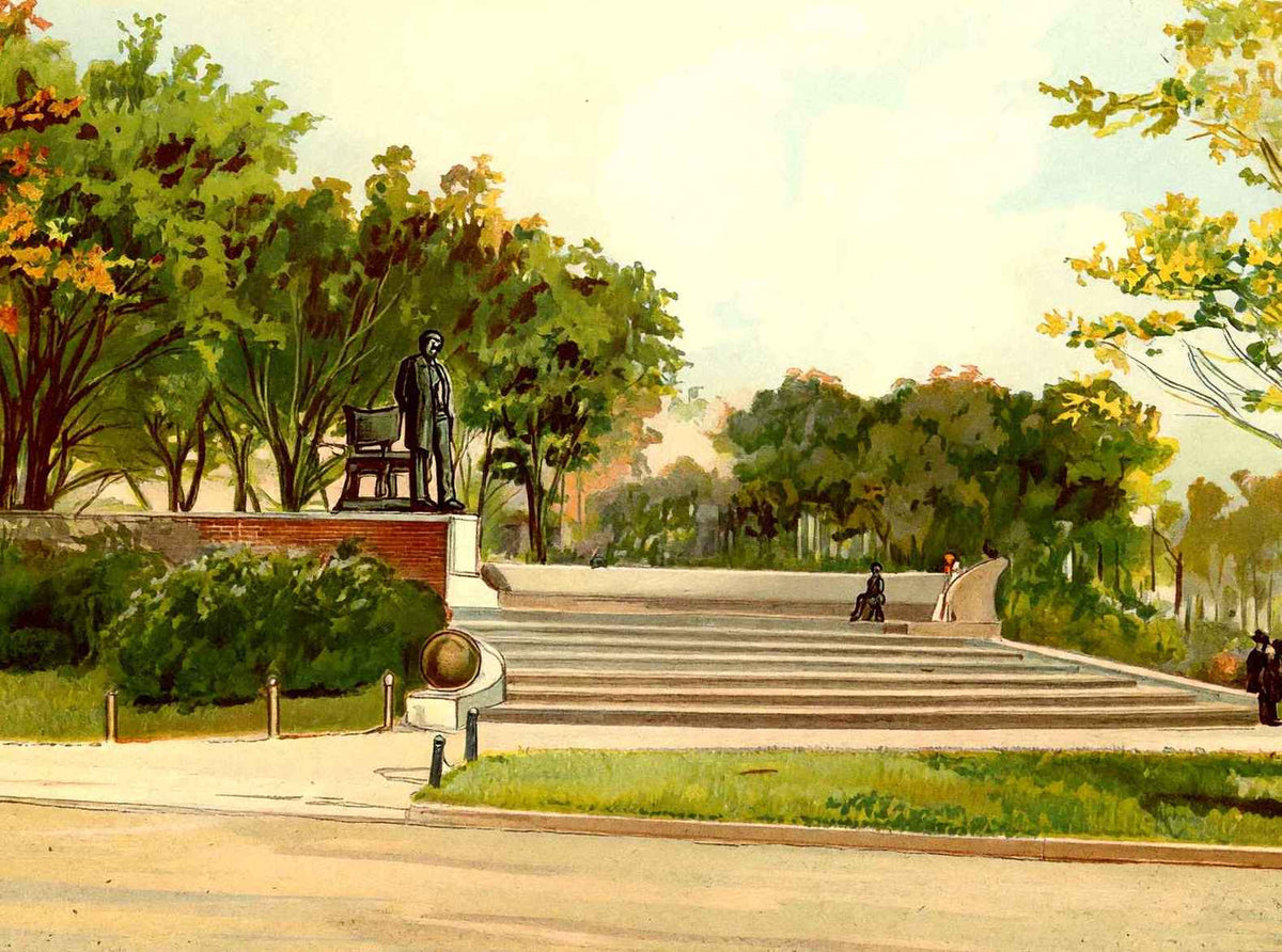 Lincoln Monument Lincoln Park Chicago Vintage Print (7 Sizes) - Acid Free