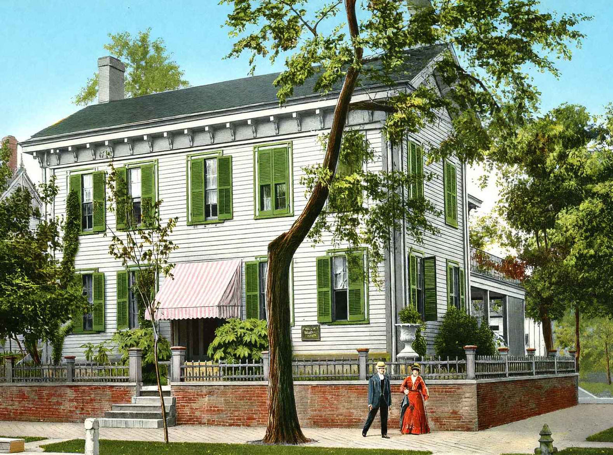 Lincoln's Home Springfield Illinois in 1907 Vintage Print (7 Sizes) - Restored