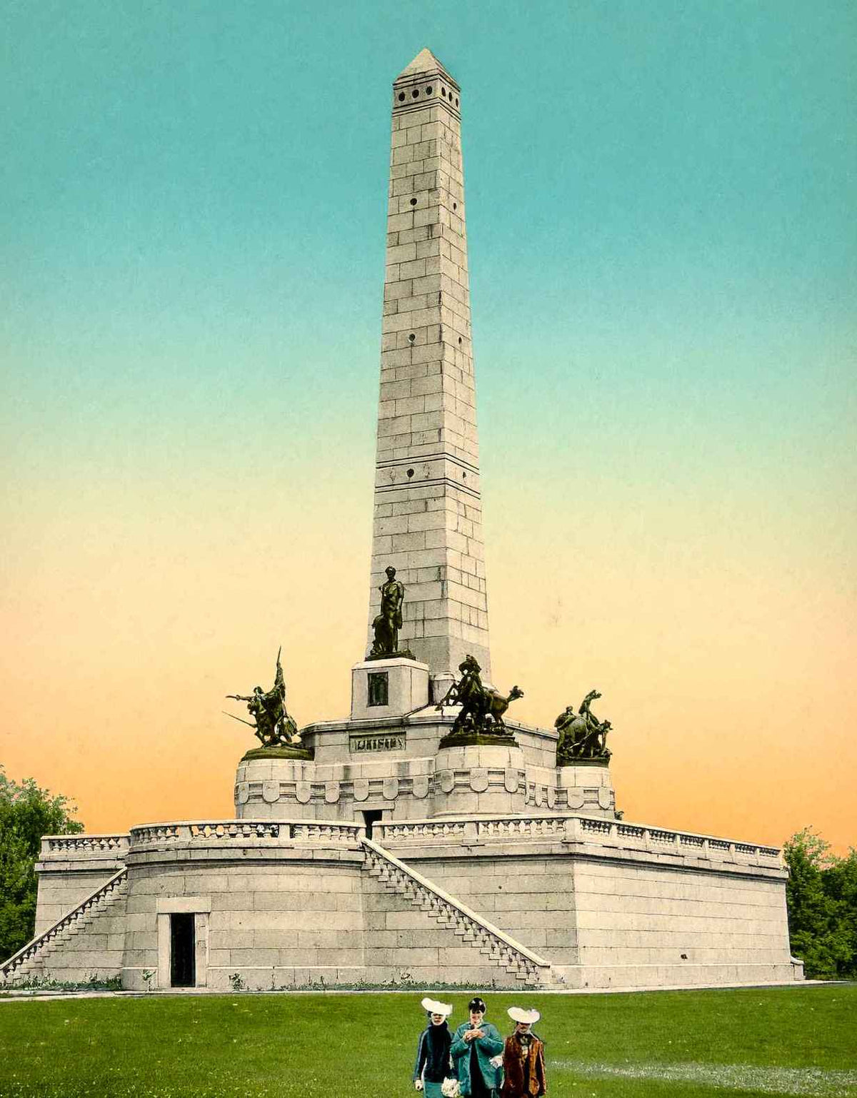 Lincoln Monument Springfield Illinois in 1907 Vintage Print (7 Sizes)