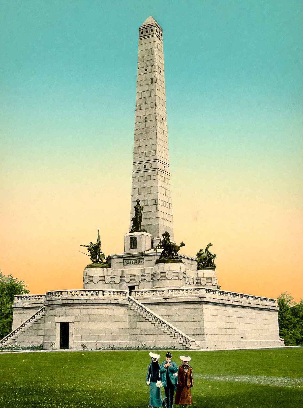 Lincoln Monument Springfield Illinois in 1907 Vintage Print (7 Sizes)