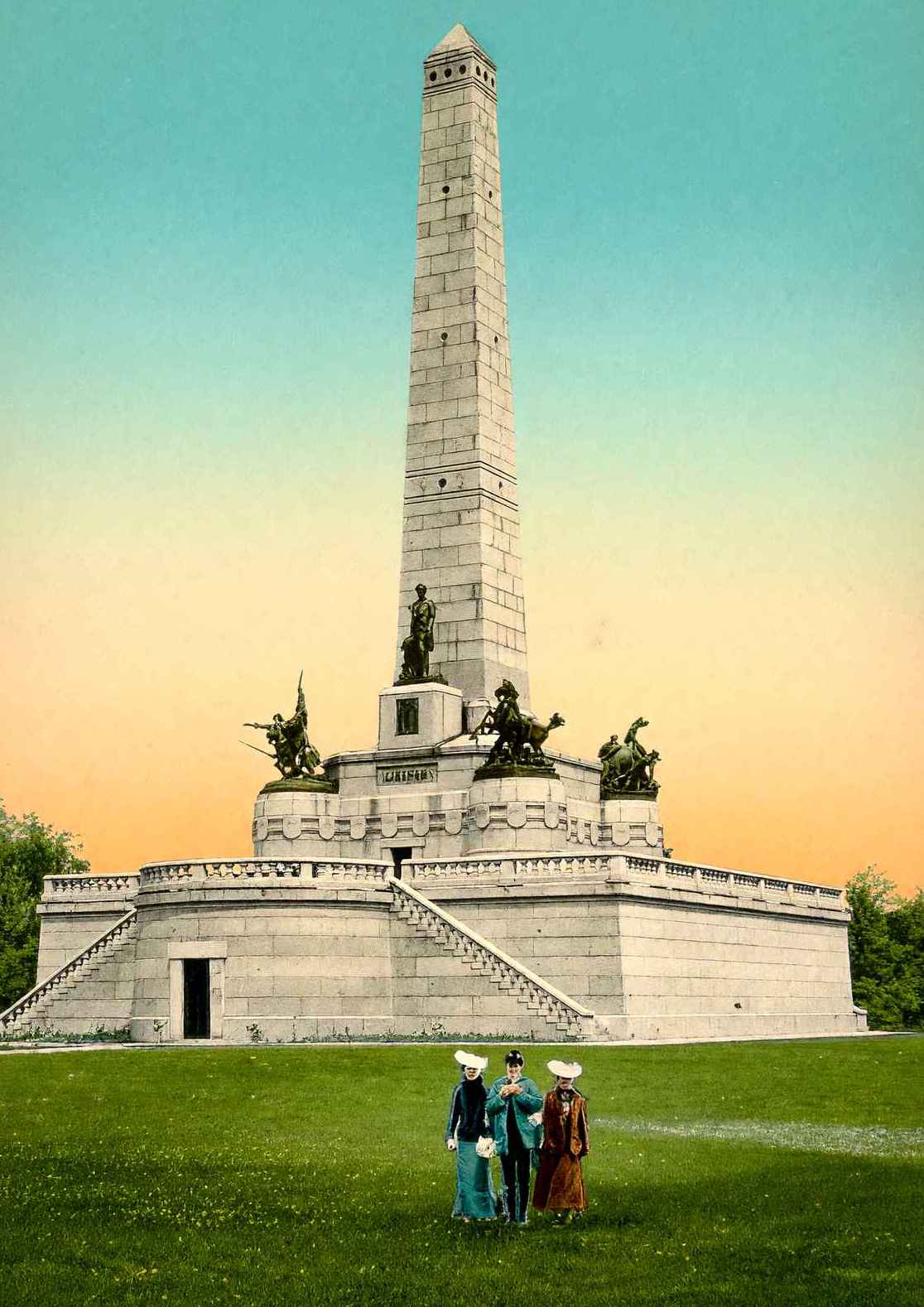 Lincoln Monument Springfield Illinois in 1907 Vintage Print (7 Sizes)