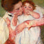 Little Ann Sucking Her Finger Embraced by Her Mother painting by Mary Cassatt (1897)