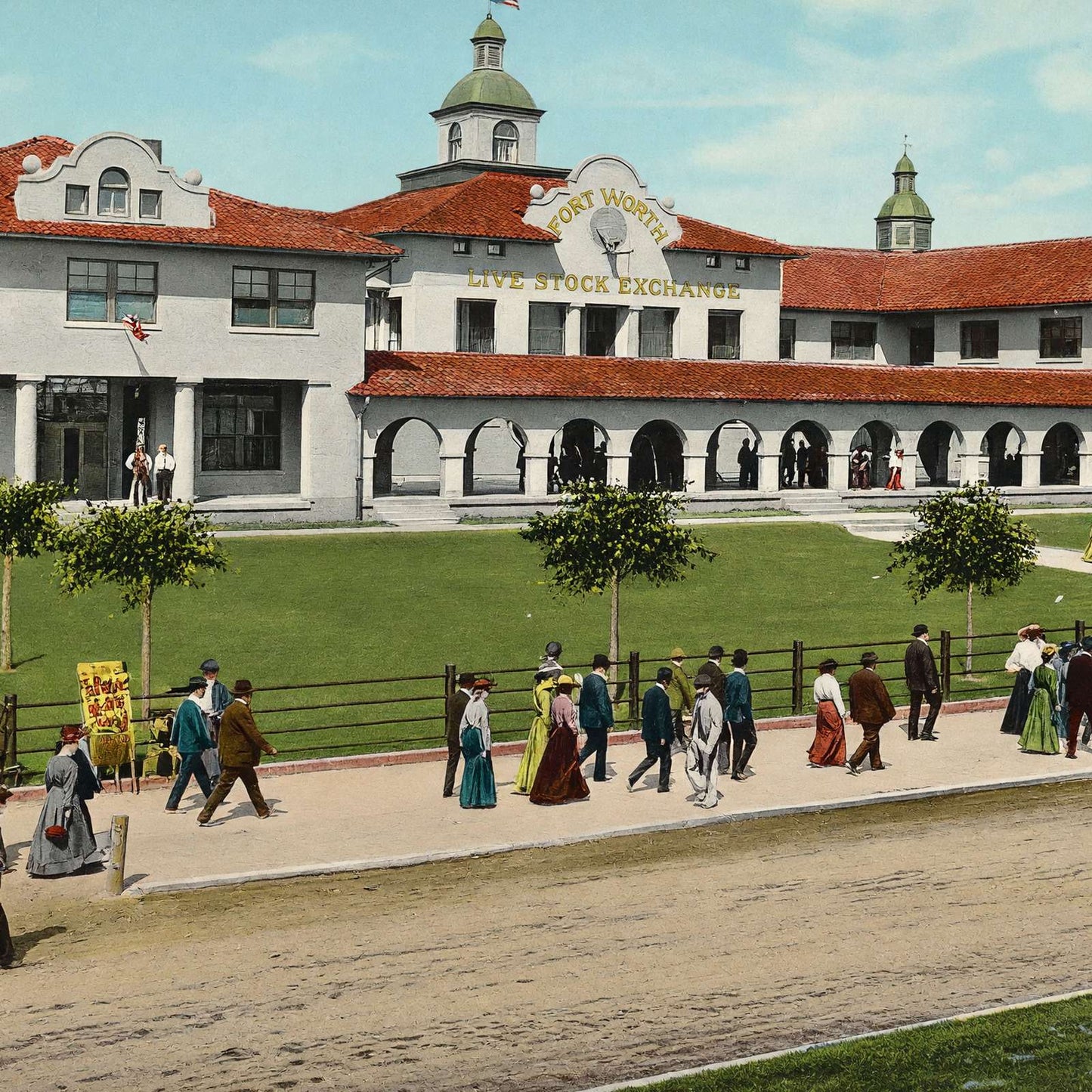 Live Stock Exchange Fort Worth in 1906 Vintage Print (7 Sizes) - Enhanced