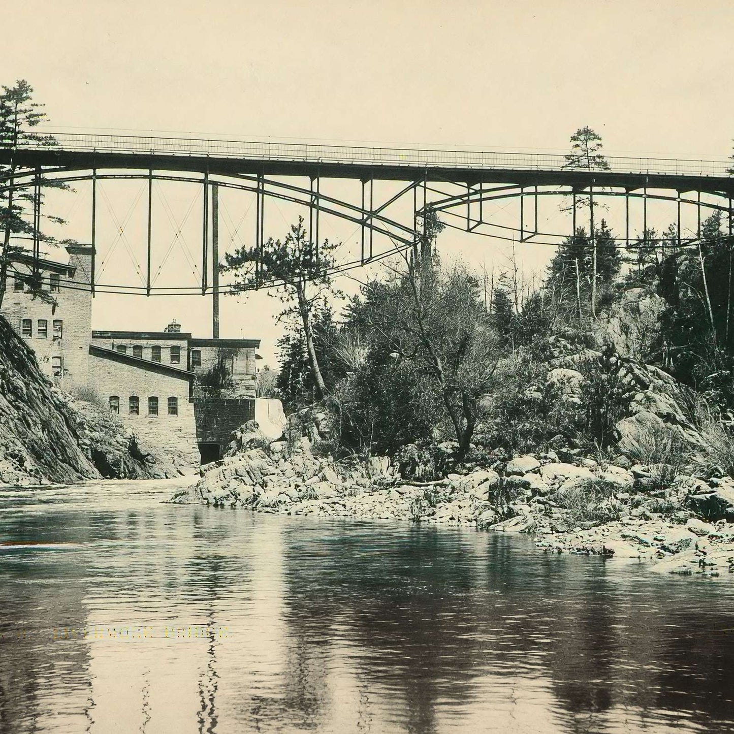 Livermore Bridge Plymouth NH in 1905 Vintage Print (7 Sizes) - Restored
