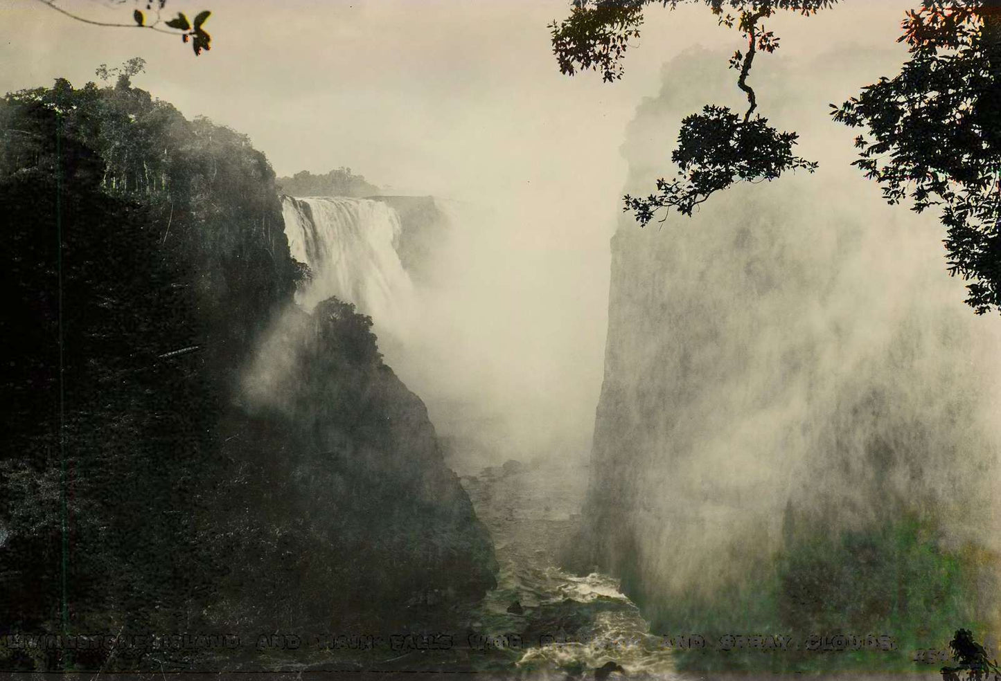 Livingstone Island and Main Falls Victoria Falls Vintage Print (7 Sizes)
