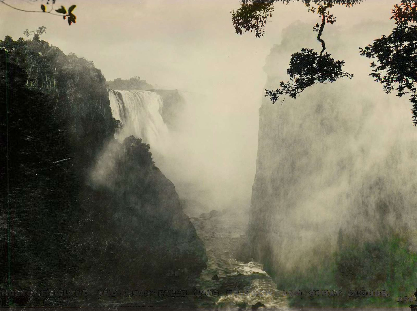 Livingstone Island and Main Falls Victoria Falls Vintage Print (7 Sizes)