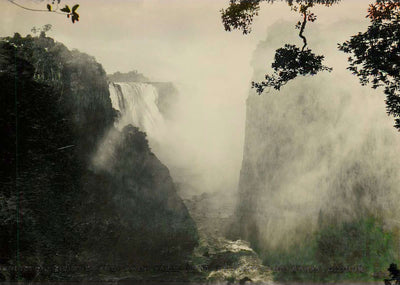 Livingstone Island and Main Falls Victoria Falls Vintage Print (7 Sizes)