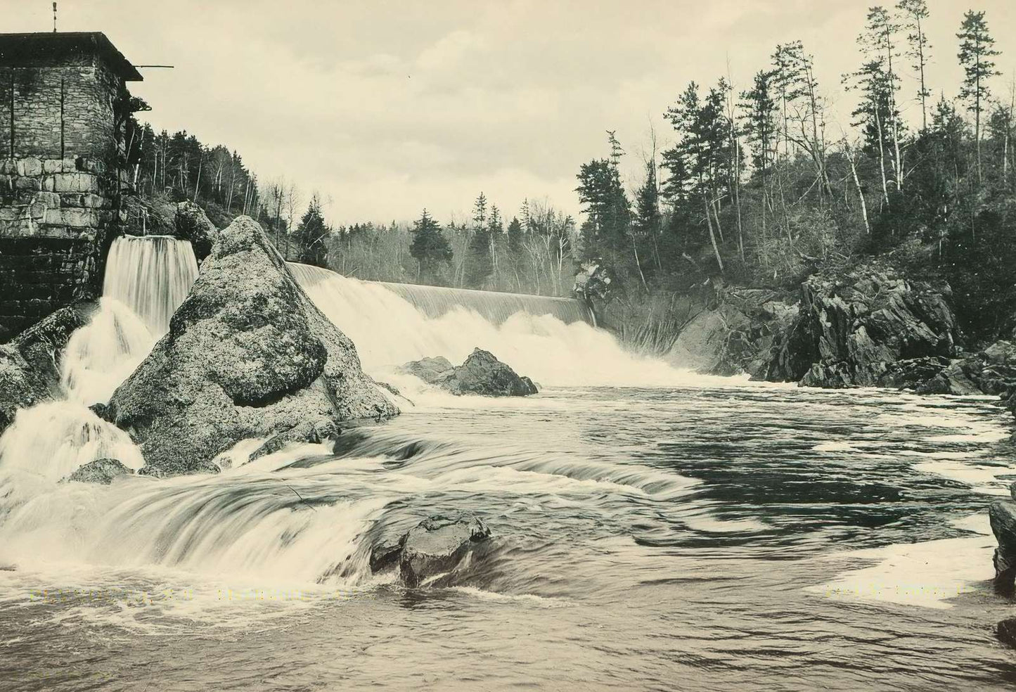 Livermore Falls Plymouth NH in 1905 Vintage Print (7 Sizes) - Archival Paper