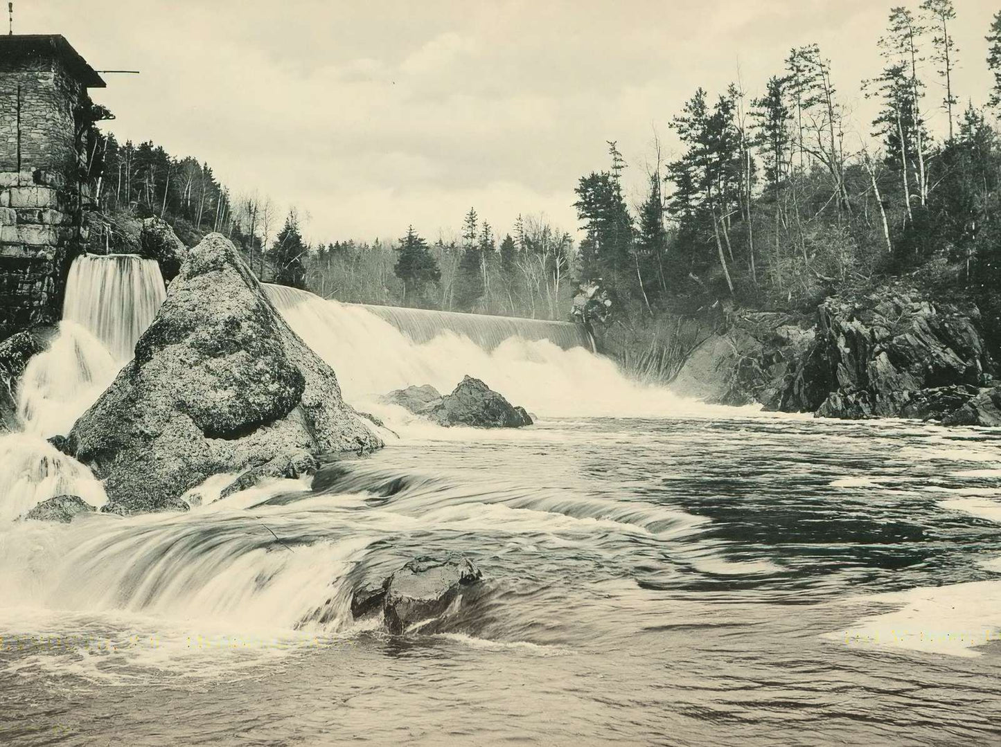 Livermore Falls Plymouth NH in 1905 Vintage Print (7 Sizes) - Archival Paper
