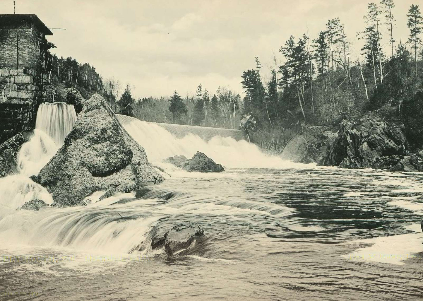Livermore Falls Plymouth NH in 1905 Vintage Print (7 Sizes) - Archival Paper