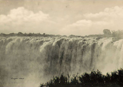 Livingstone Island Main and Rainbow Falls Vintage Print (7 Sizes)