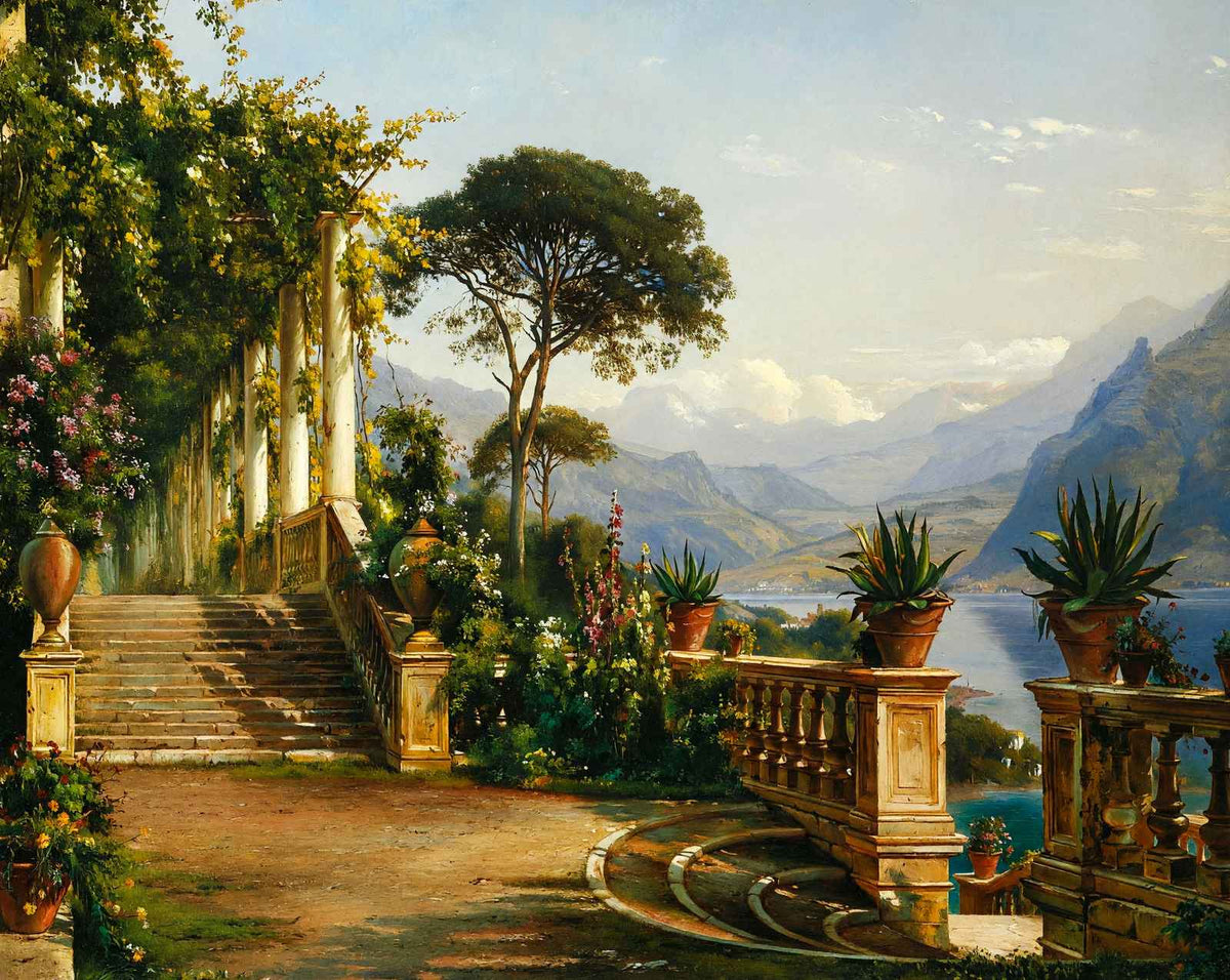 Lodge on Lake Como art print by Carl Frederik Aagaard