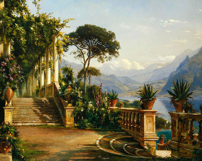 Lodge on Lake Como art print by Carl Frederik Aagaard