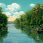 Long Reach Buffalo Bayou in 1907 Vintage Print (7 Sizes) - Archival Paper
