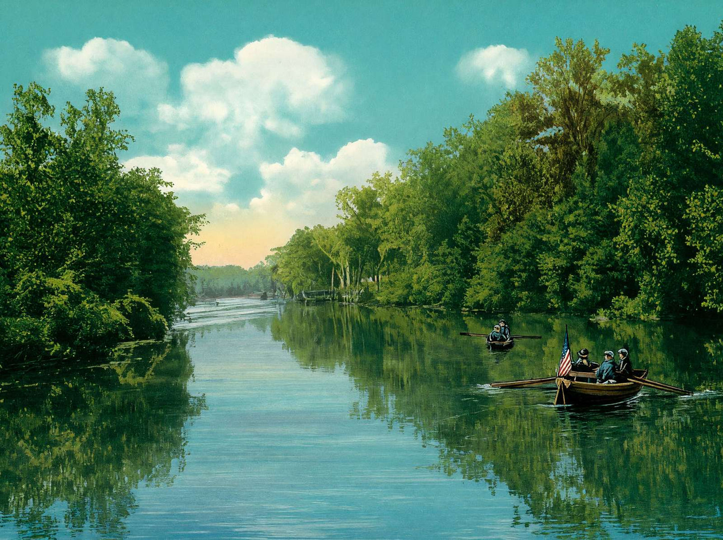Long Reach Buffalo Bayou in 1907 Vintage Print (7 Sizes) - Archival Paper