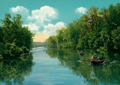 Long Reach Buffalo Bayou in 1907 Vintage Print (7 Sizes) - Archival Paper