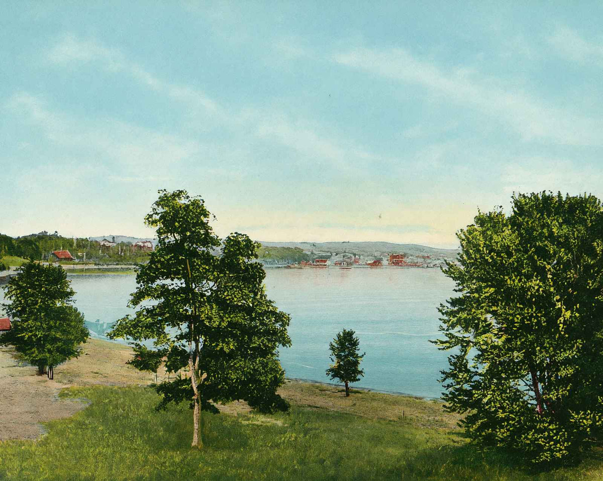 Burlington from Rock Point in 1907 vintage print