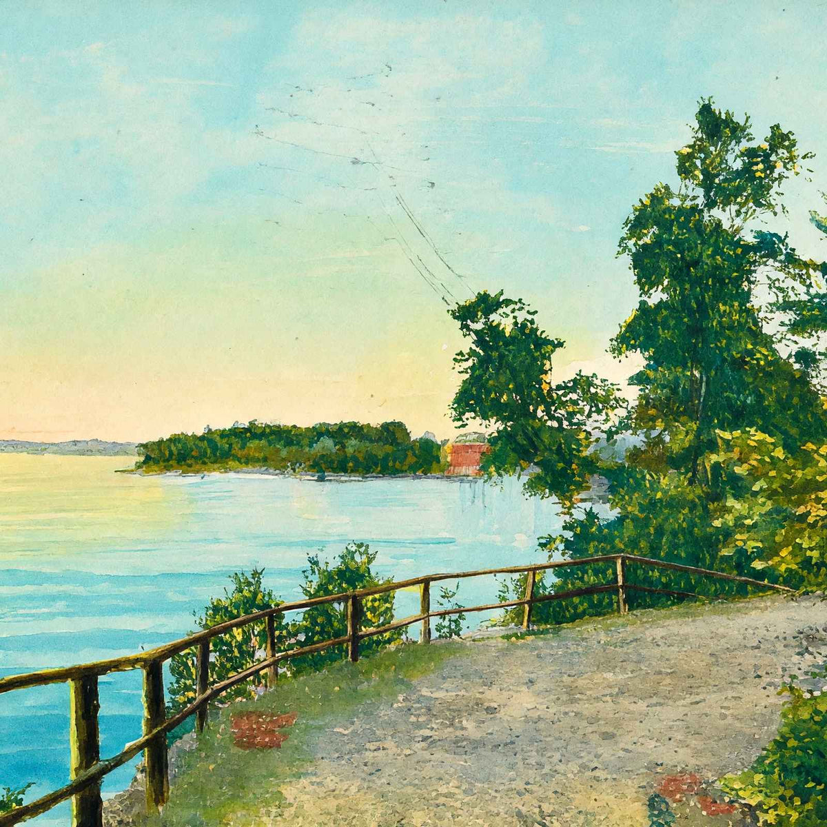 Lookout at Red Rocks Burlington VT in 1907 Painting Print (7 Sizes)