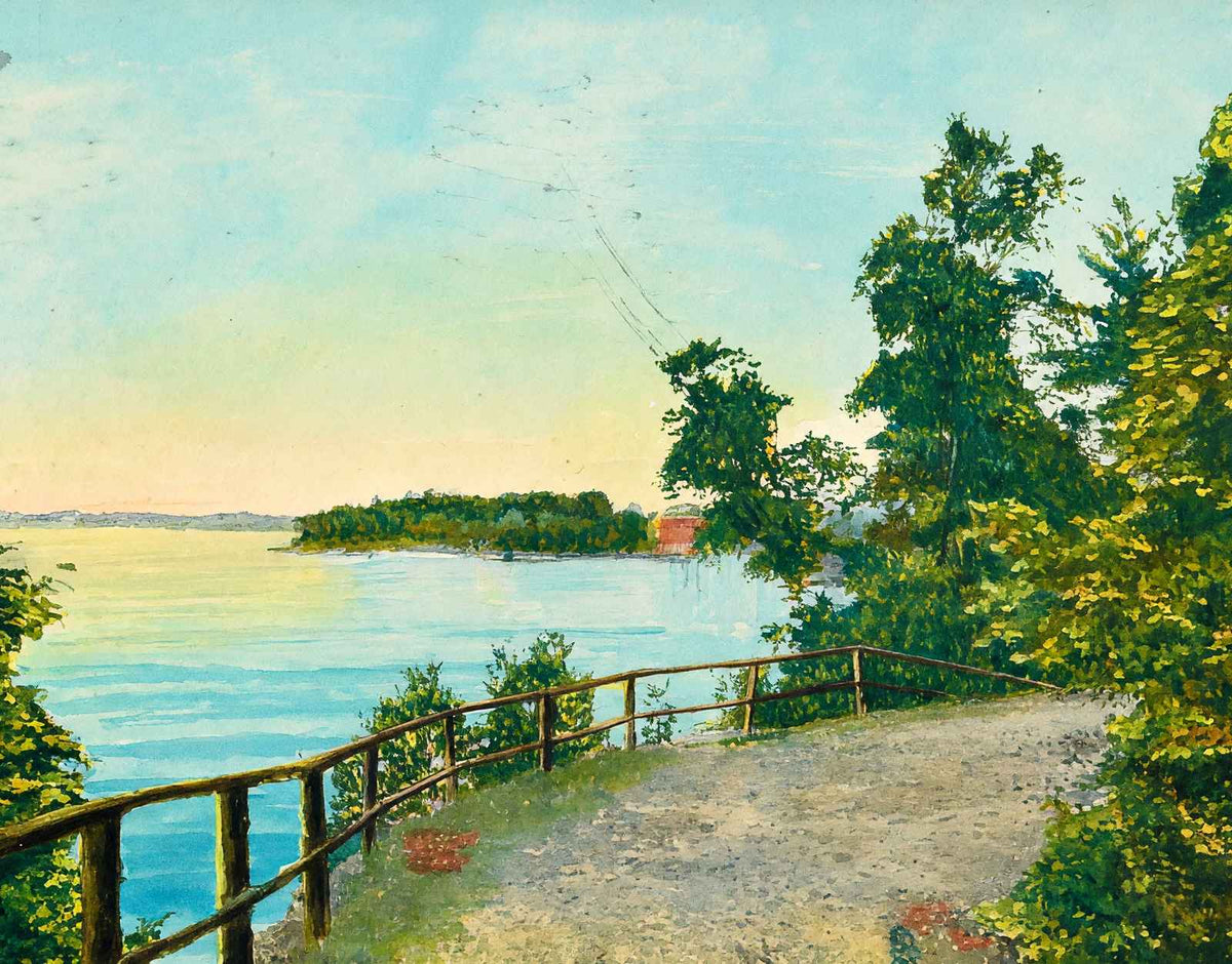 Lookout at Red Rocks Burlington VT in 1907 Painting Print (7 Sizes)