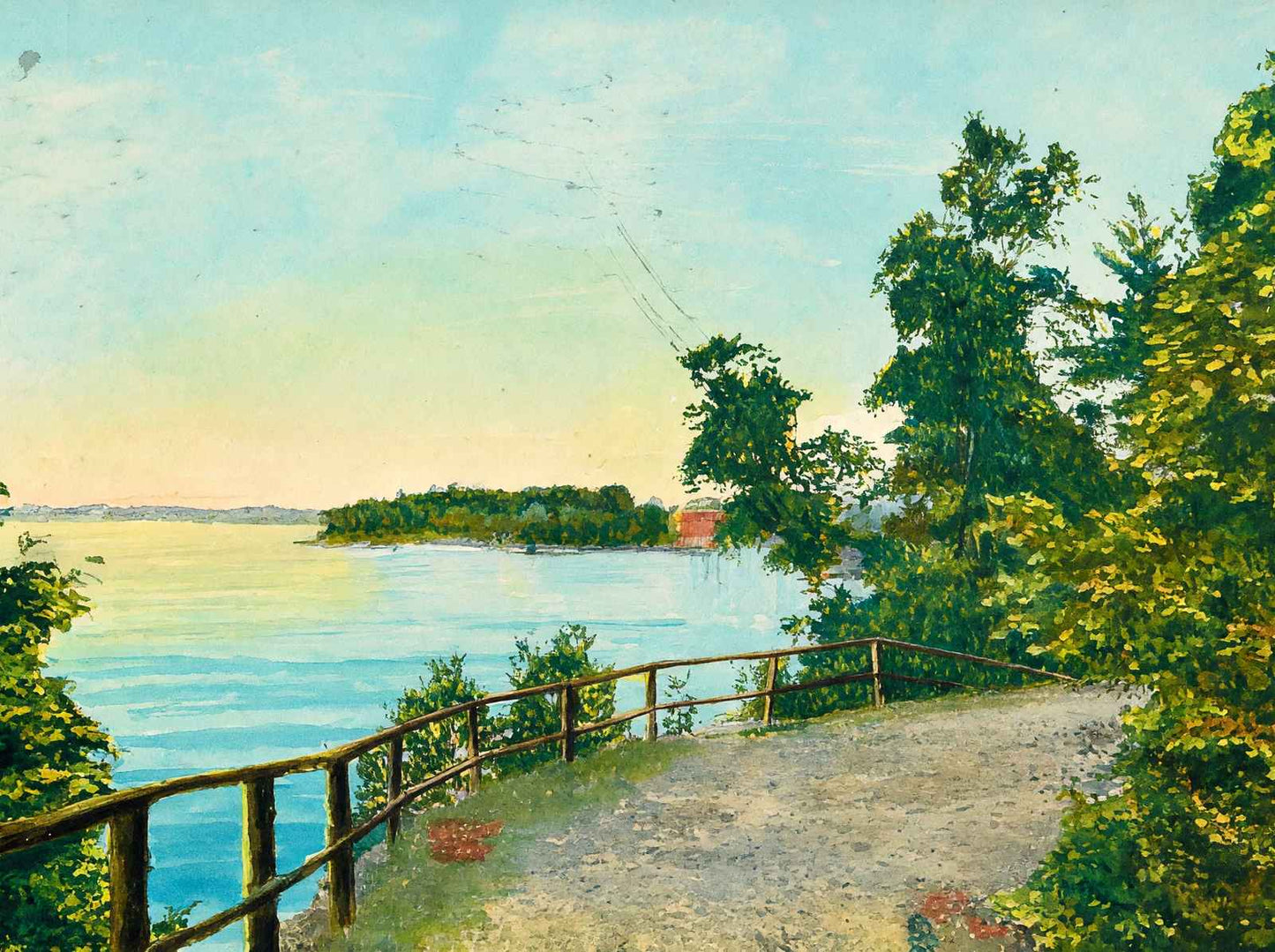 Lookout at Red Rocks Burlington VT in 1907 Painting Print (7 Sizes)