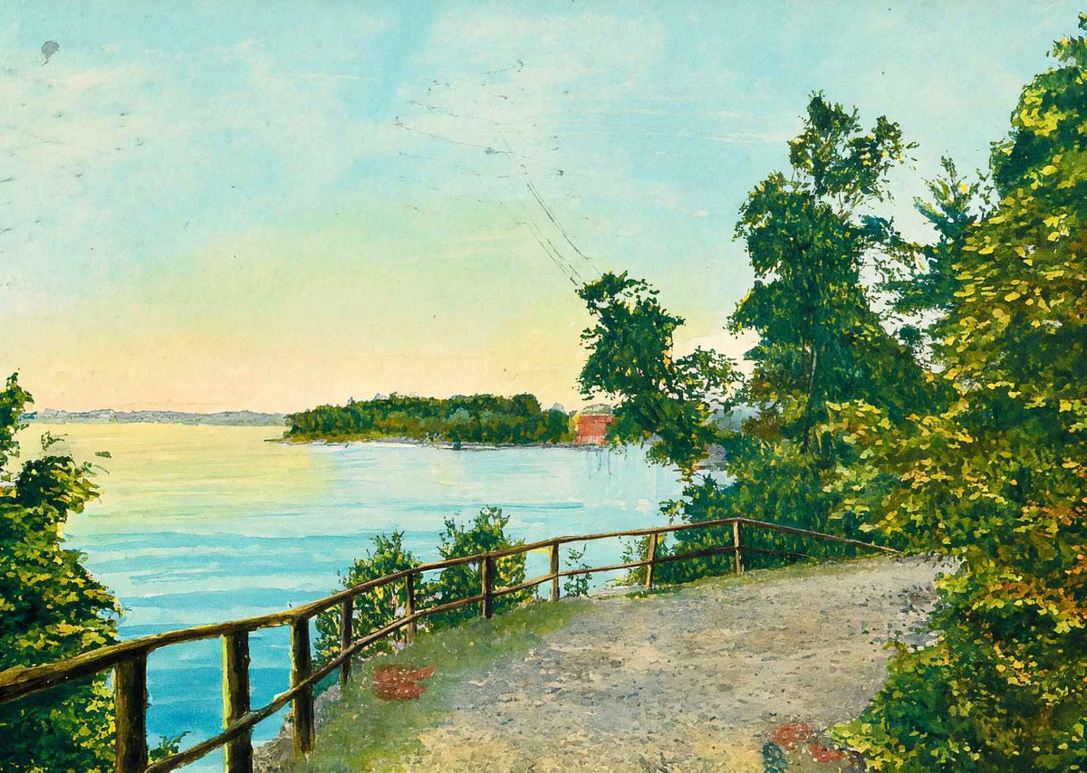 Lookout at Red Rocks Burlington VT in 1907 Painting Print (7 Sizes)