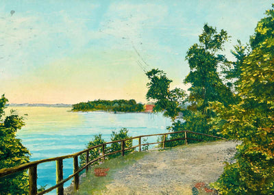 Lookout at Red Rocks Burlington VT in 1907 Painting Print (7 Sizes)