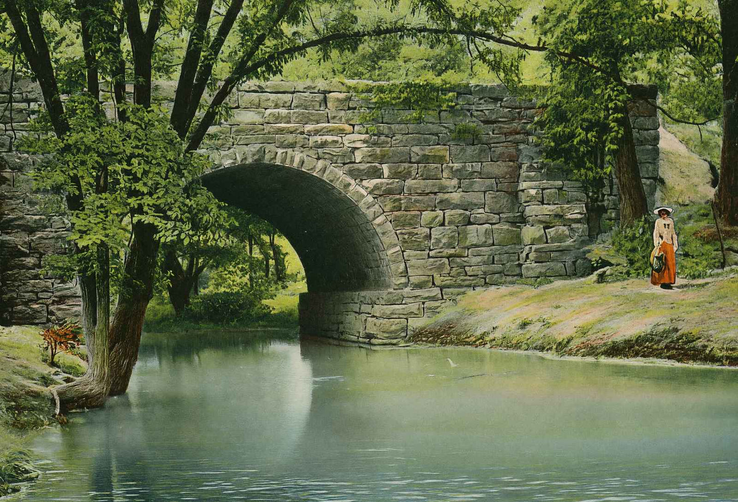Quiet Nook Cherokee Park Louisville in 1904 Vintage Print (7 Sizes)