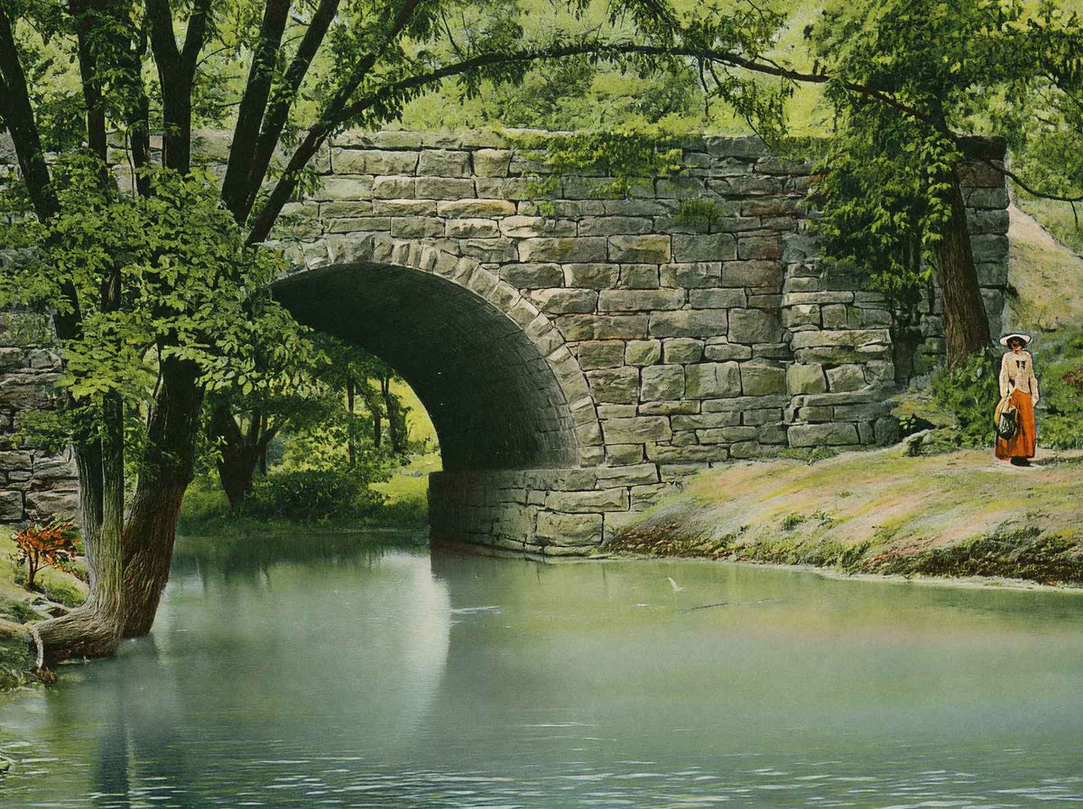 Quiet Nook Cherokee Park Louisville in 1904 Vintage Print (7 Sizes)