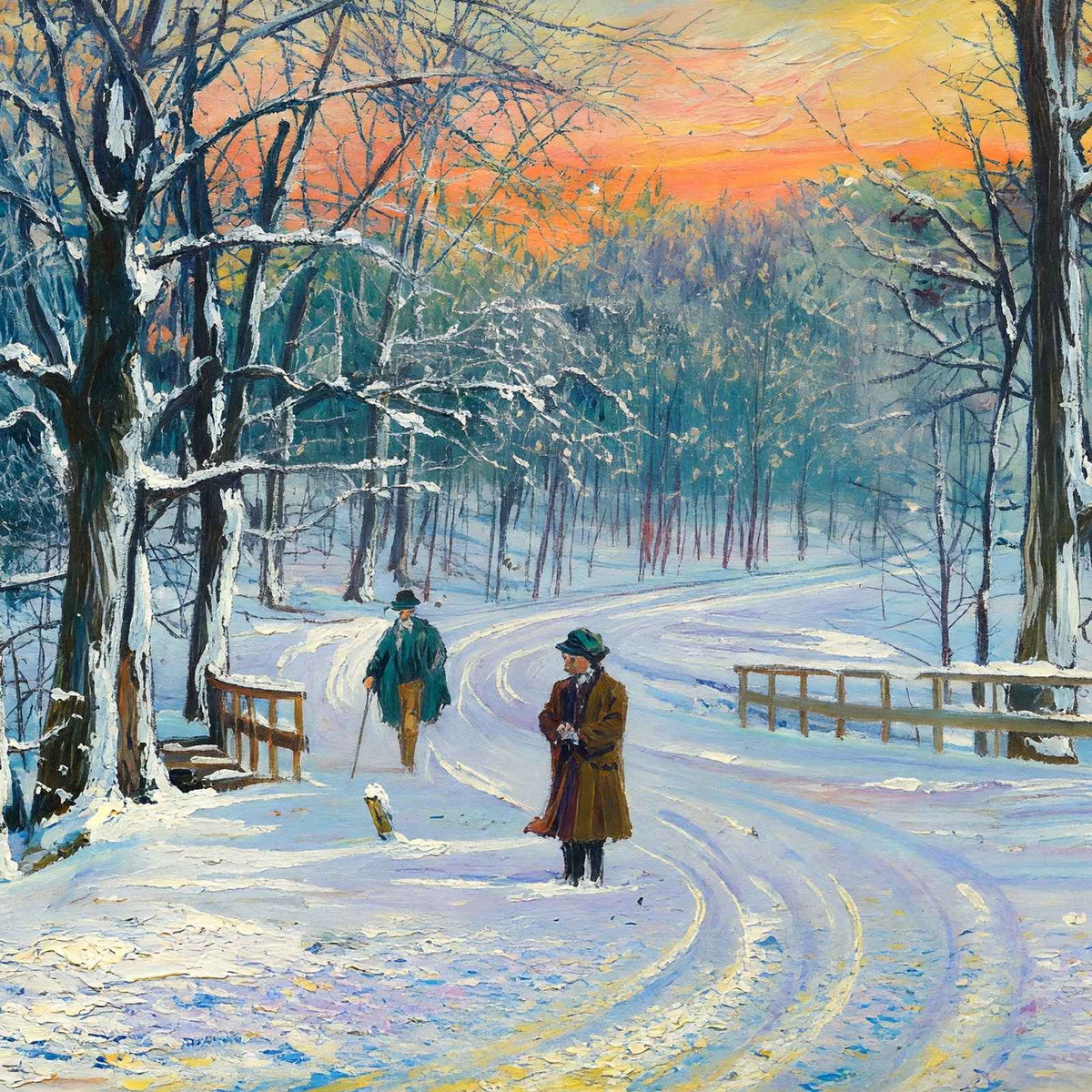 White Winter Cherokee Park Louisville in 1904 Art Print (7 Sizes) - Retouched